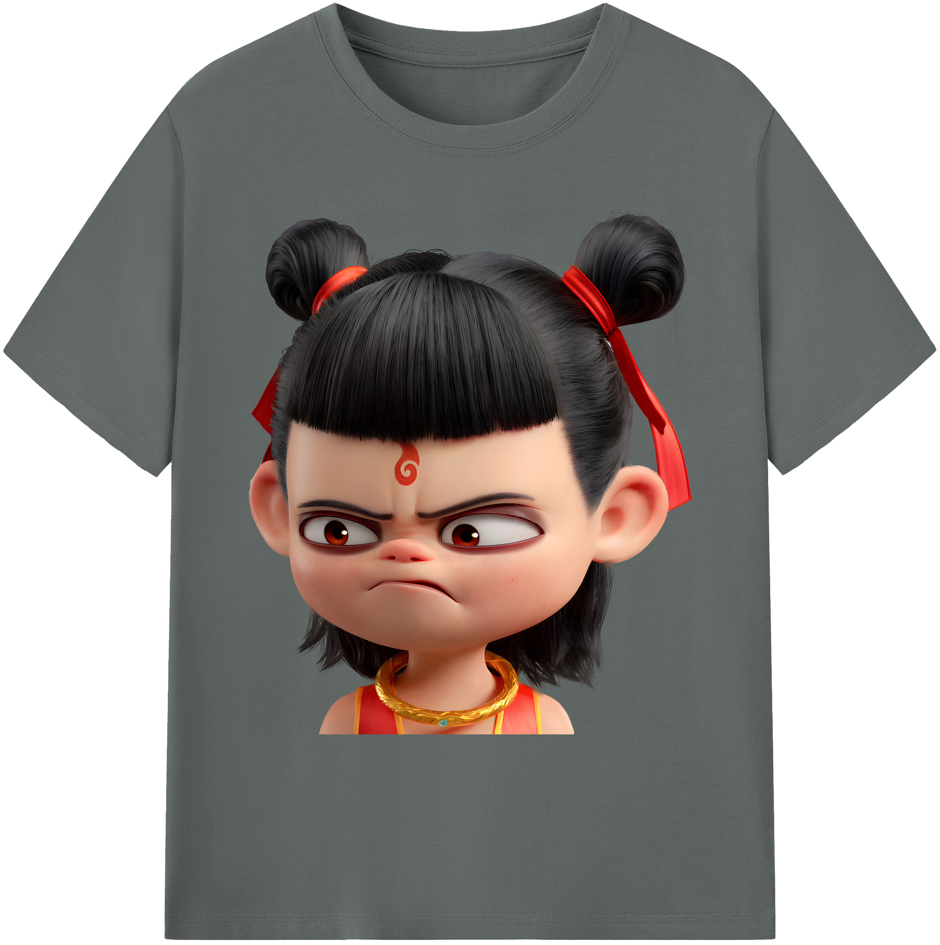 （画像用） Ne Zha 2 ナタ 魔童の大暴れ 綿100％ メンズ半袖Tシャツ｜肌触りやわらか＆通気性
